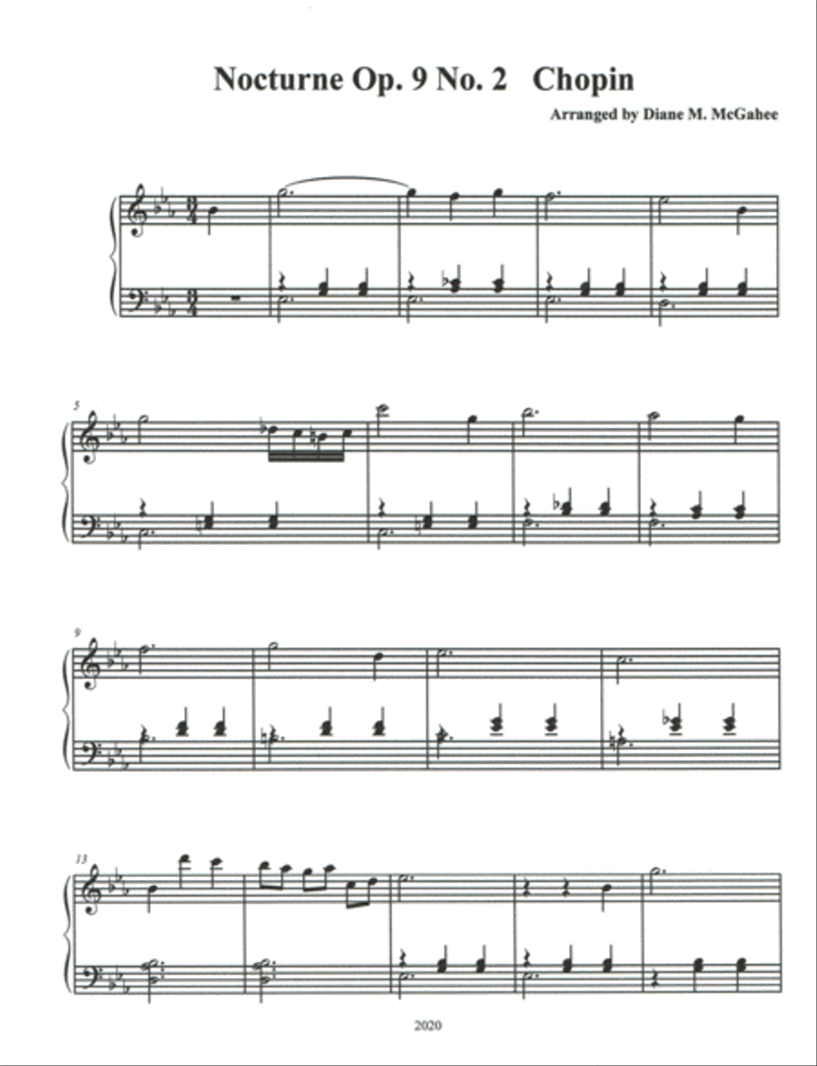 Nocturne In Eb Major, Op. 9, No. 2 Small Ensemble scores gallery preview page 1