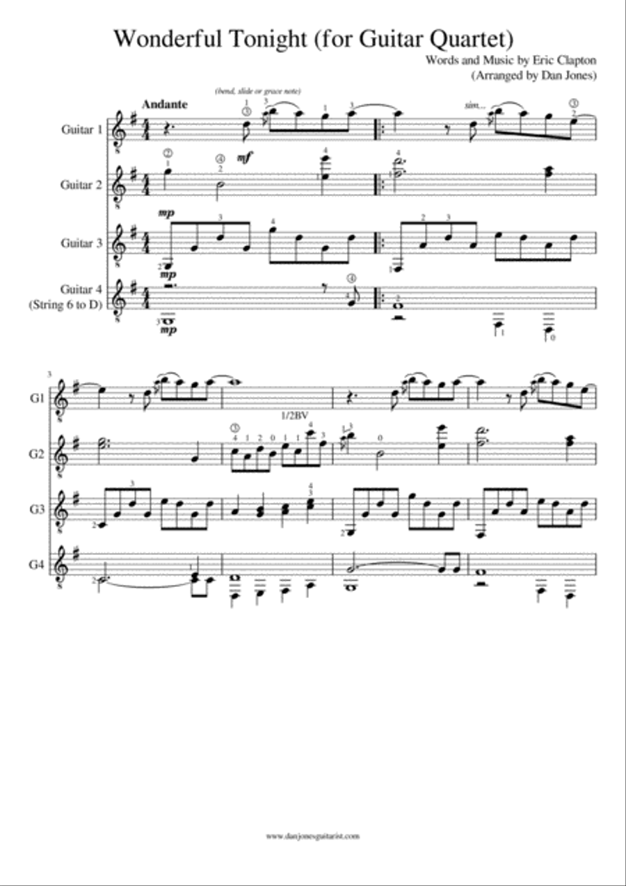 Wonderful Tonight Small Ensemble scores gallery preview page 1