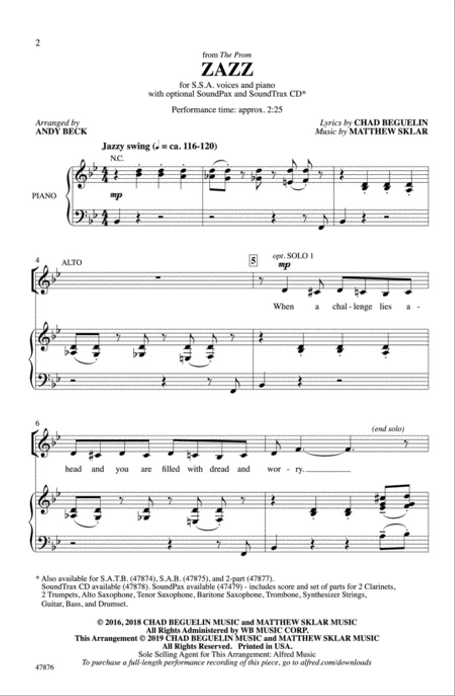 Zazz Choir scores gallery preview page 1