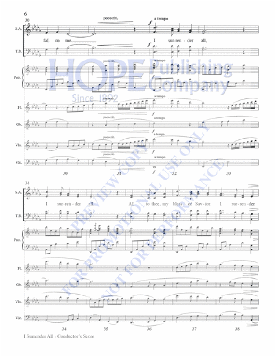 I Surrender All Choir scores gallery preview page 6