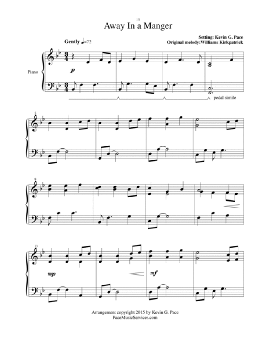 Away In a Manger, piano solo Piano Solo scores gallery preview page 2
