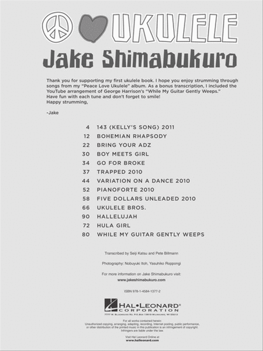 Jake Shimabukuro – Peace Love Ukulele Ukulele scores gallery preview page 2