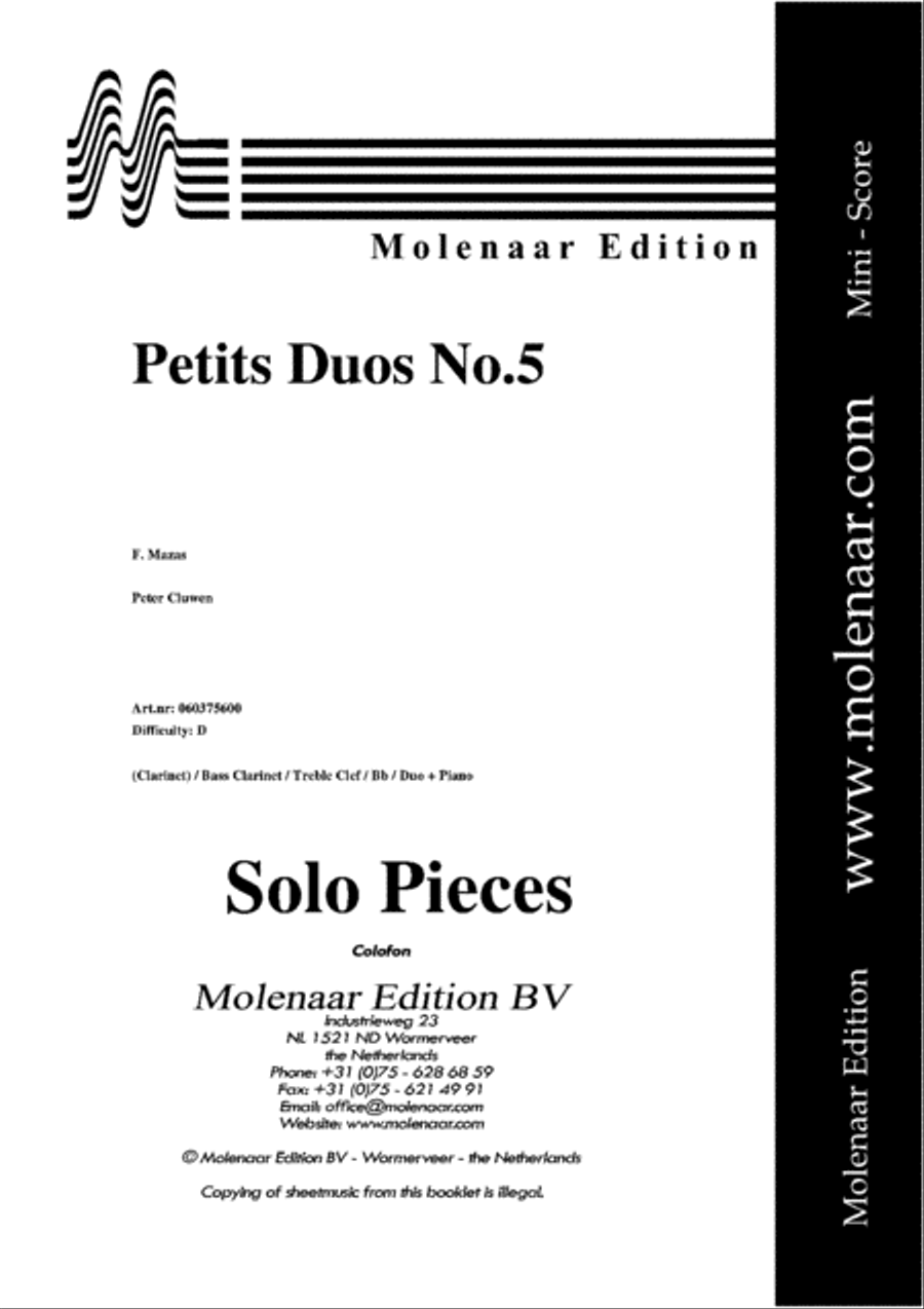Petits Duos No. 5 Petits Duos No. 5 Clarinet Duet scores gallery preview page 2