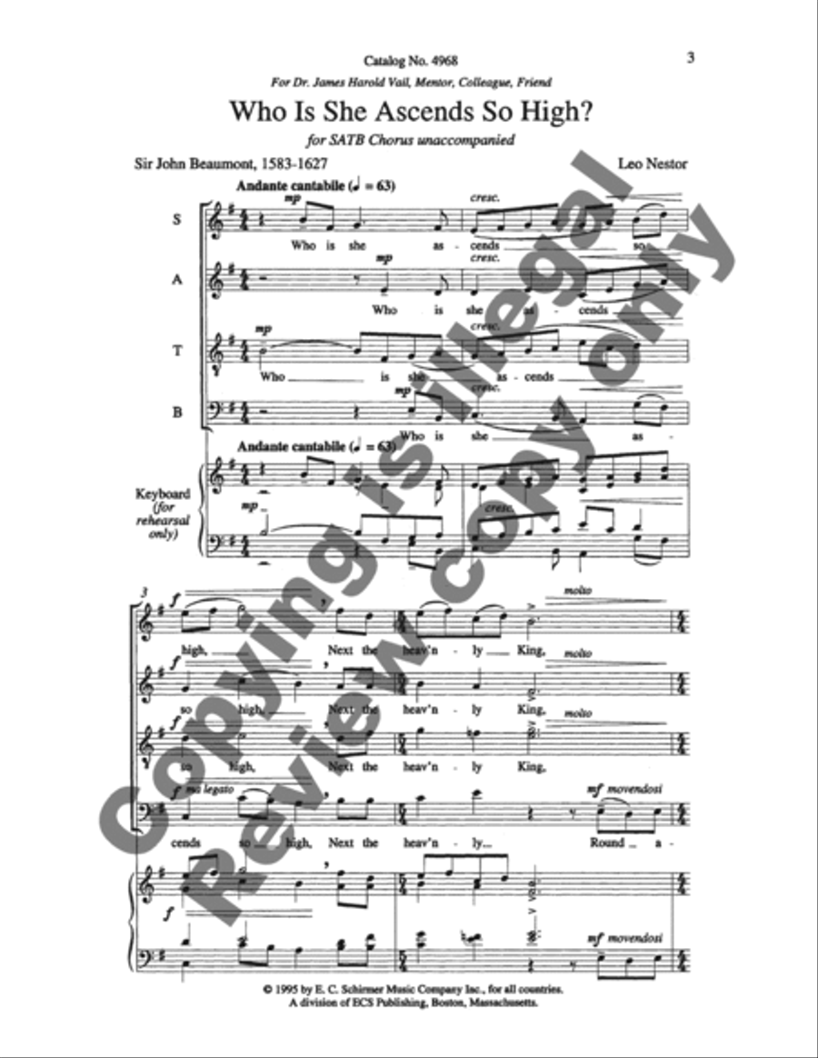 Two Hymns to the Virgin: 2. Who Is She Ascends So High? 4-Part scores gallery preview page 10