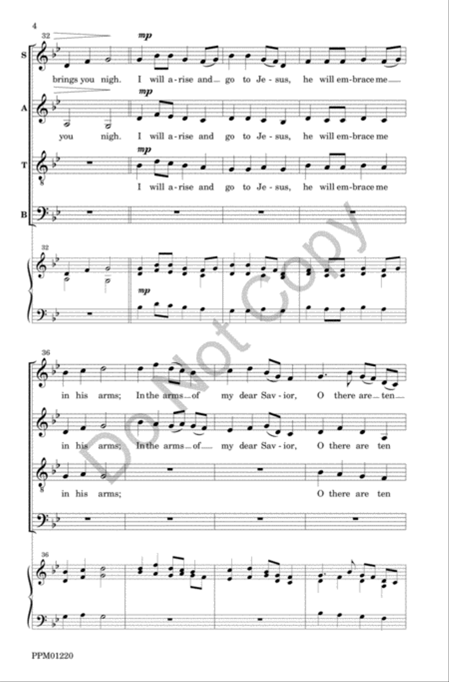 I Will Arise and Go to Jesus 4-Part scores gallery preview page 5