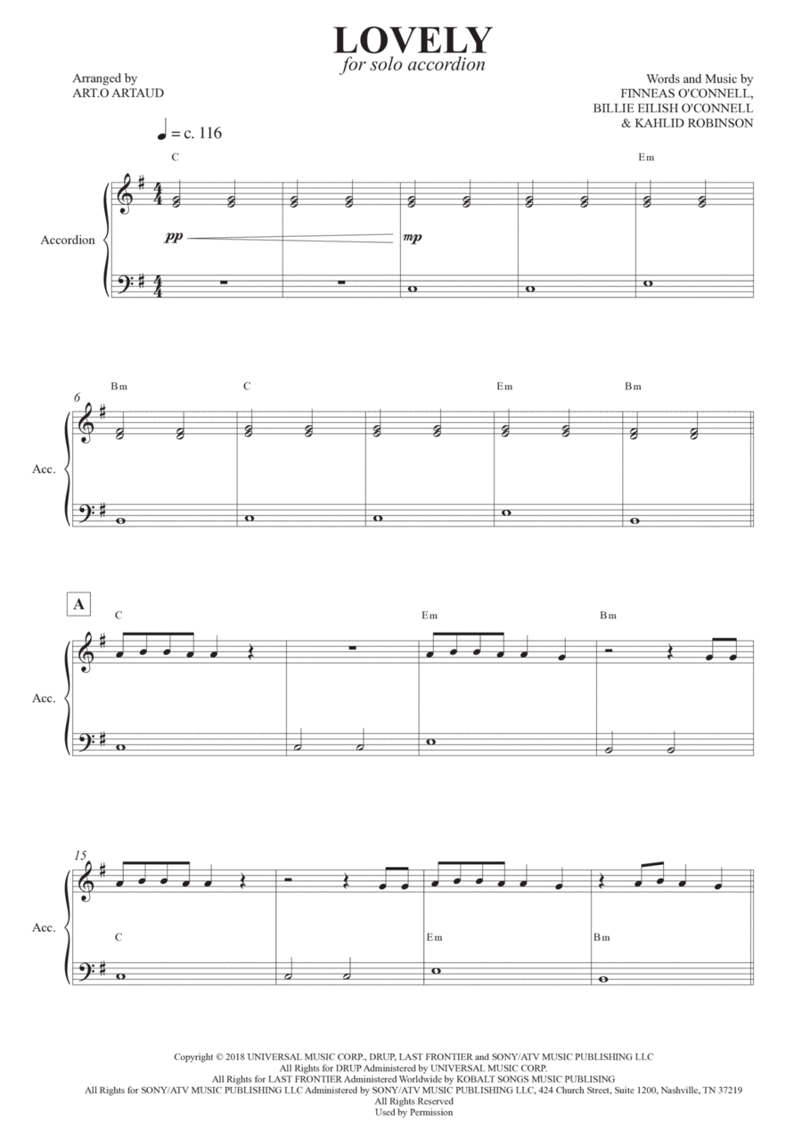 Lovely Lovely Accordion scores gallery preview page 1