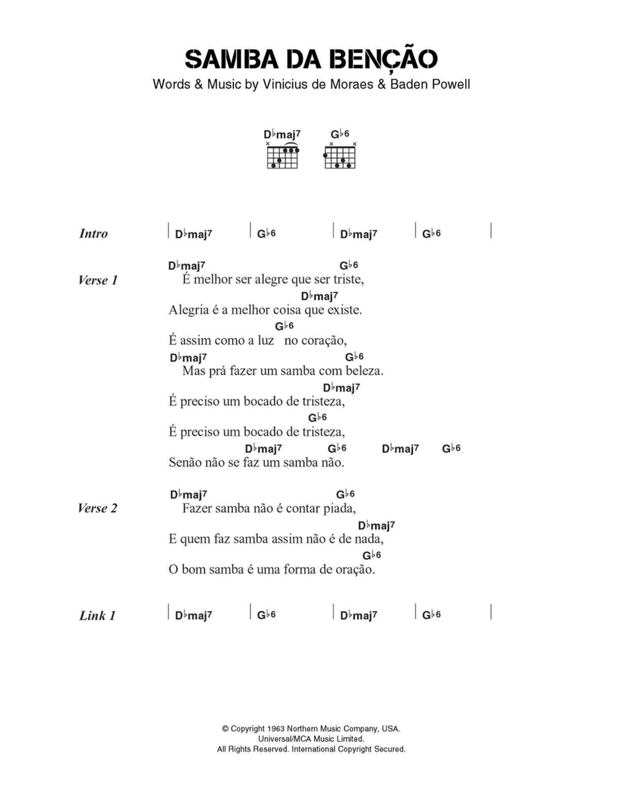 Samba da Bencao Samba da Bencao Electric Guitar scores gallery preview page 1