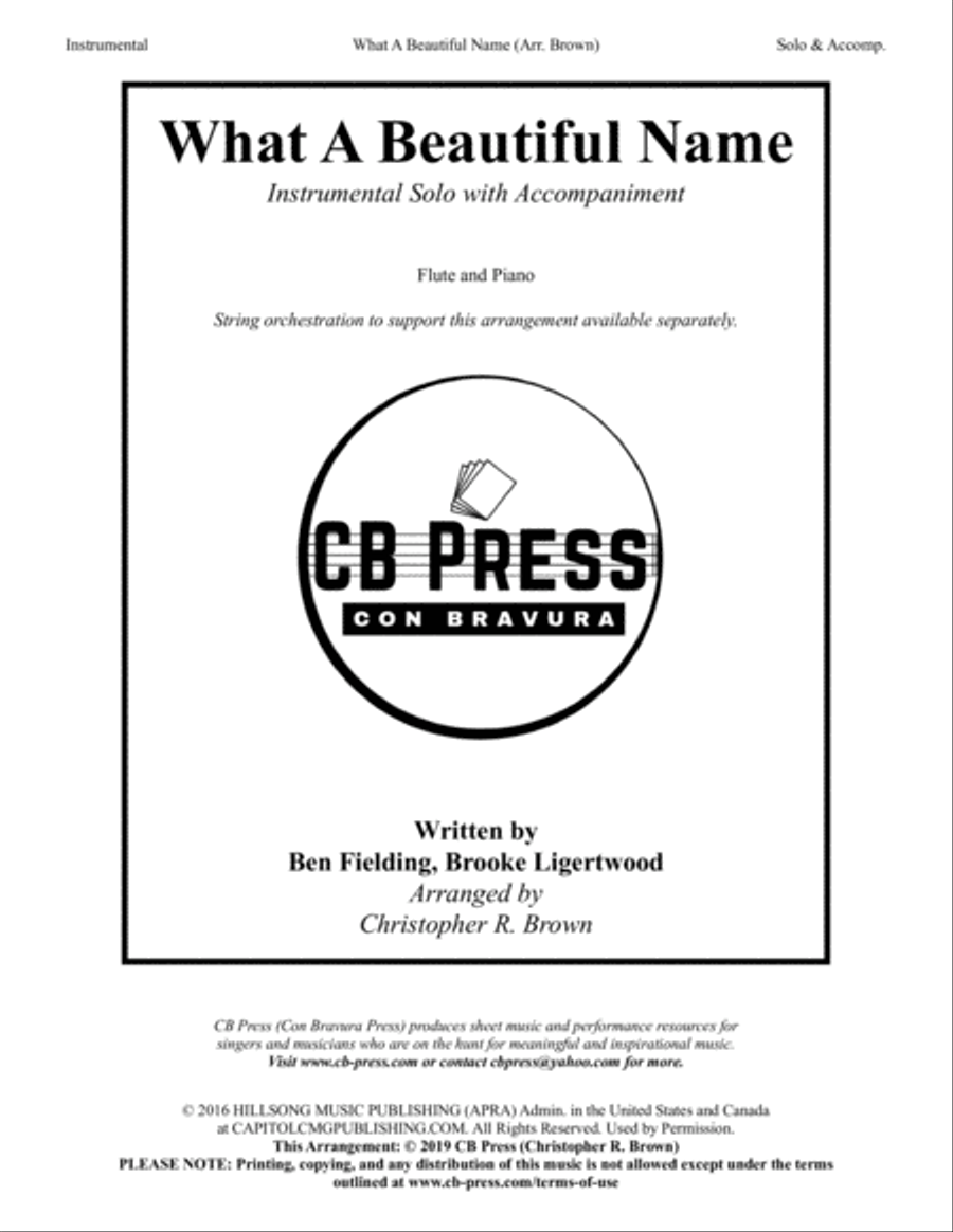 What A Beautiful Name Flute Solo scores gallery preview page 1