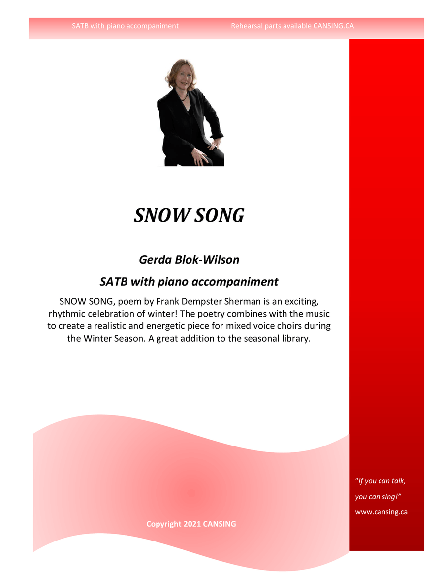 Snow Song 4-Part scores gallery preview page 1