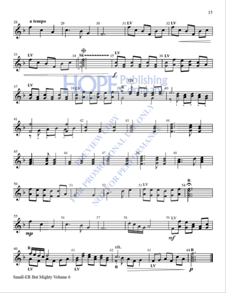 Small-ER But Mighty, Vol. 6, Settings for 8 Bells with Piano for Christmas Handbell Choir scores gallery preview page 16