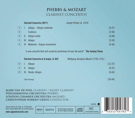 Phibbs & Mozart: Clarinet Concertos