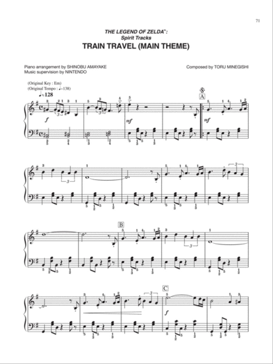 The Legend of Zelda™: Spirit Tracks Train Travel Easy Piano scores gallery preview page 1