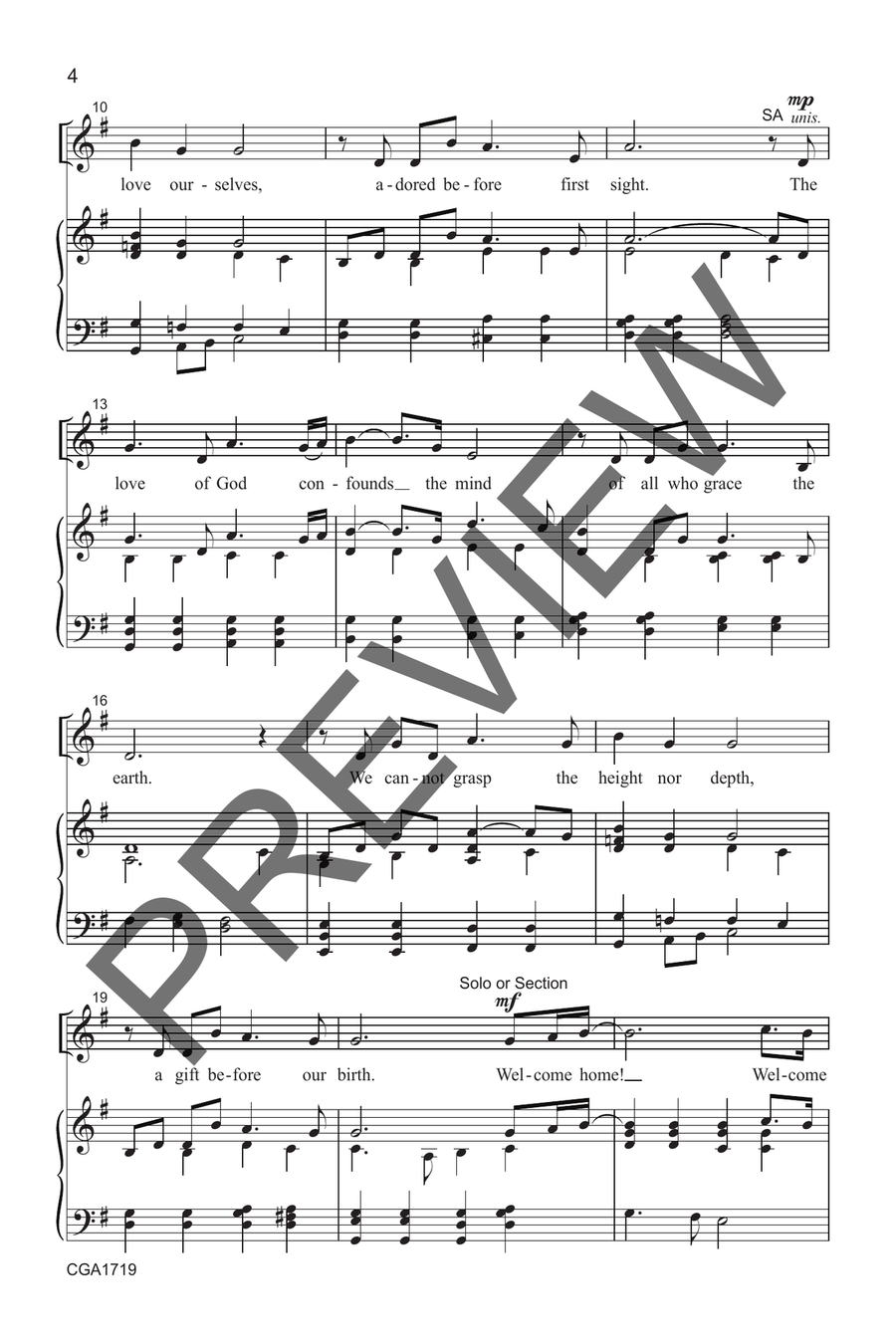 Welcome Home [Song for Prodigals] (SATB) 4-Part scores gallery preview page 3