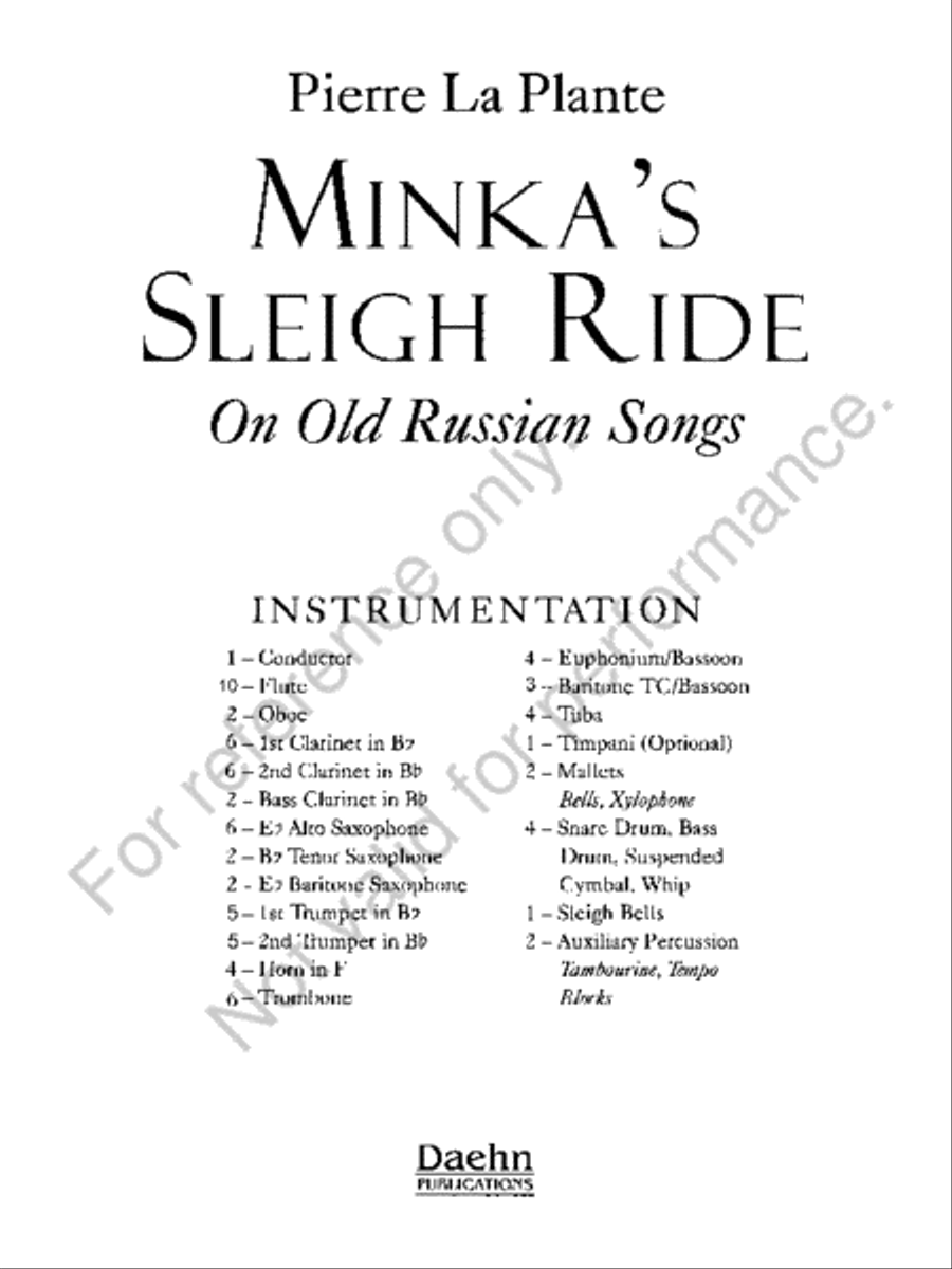Minka's Sleigh Ride Concert Band scores gallery preview page 2