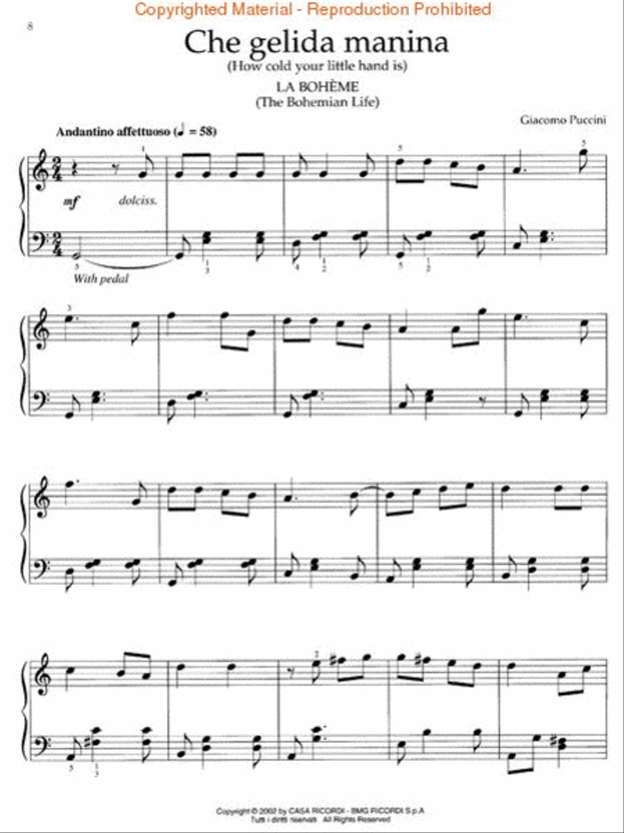 Puccini for Easy Piano Easy Piano scores gallery preview page 2