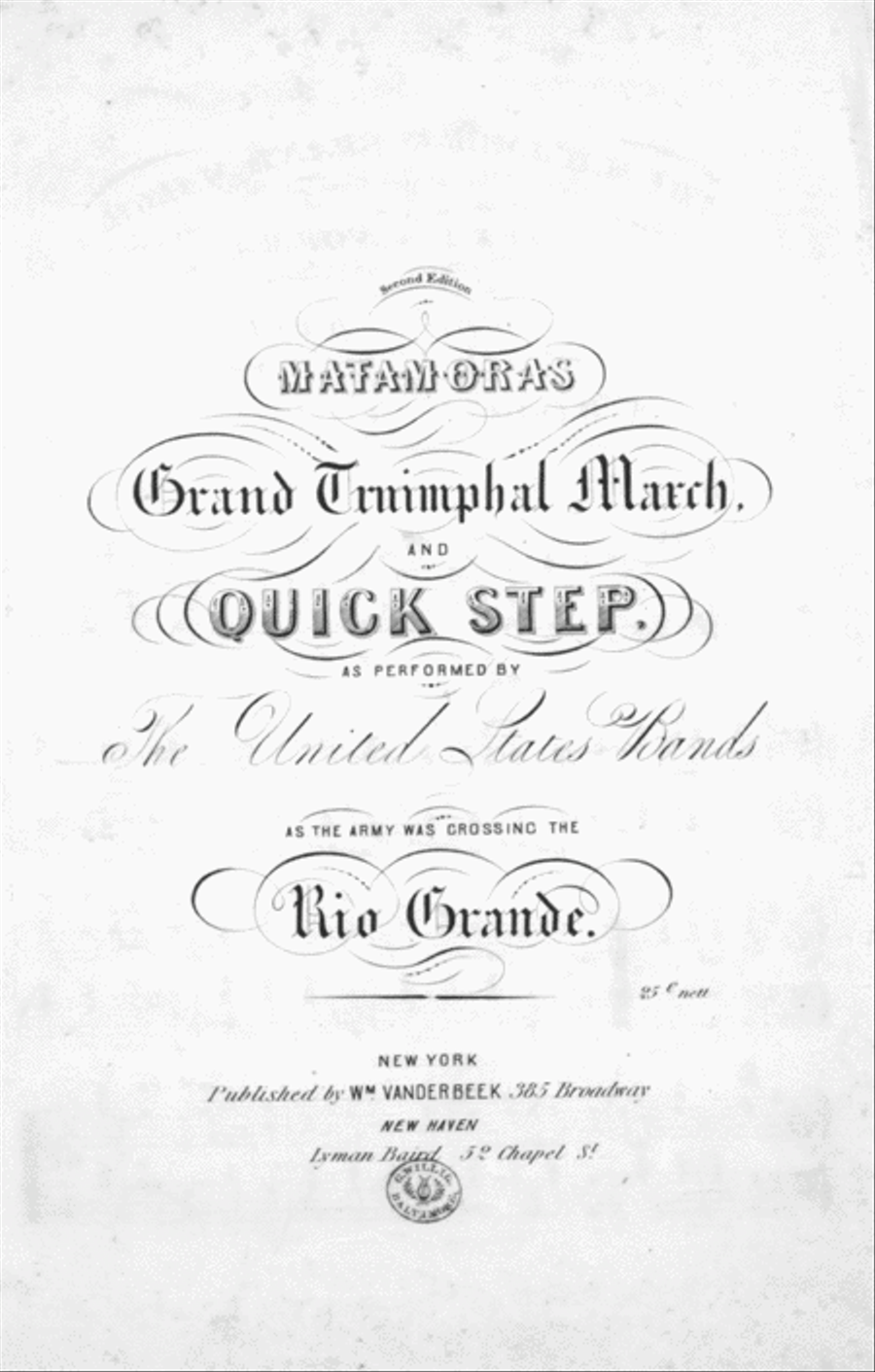 Matamoras Grand Truimphal March, the Subject from the Opera of Norma, and Quick Step Piano Solo scores gallery preview page 1