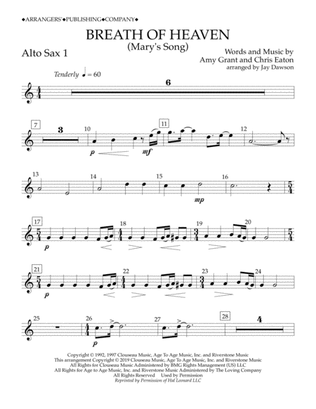 Breath of Heaven (Mary's Song) (arr. Jay Dawson) - Alto Sax 1
