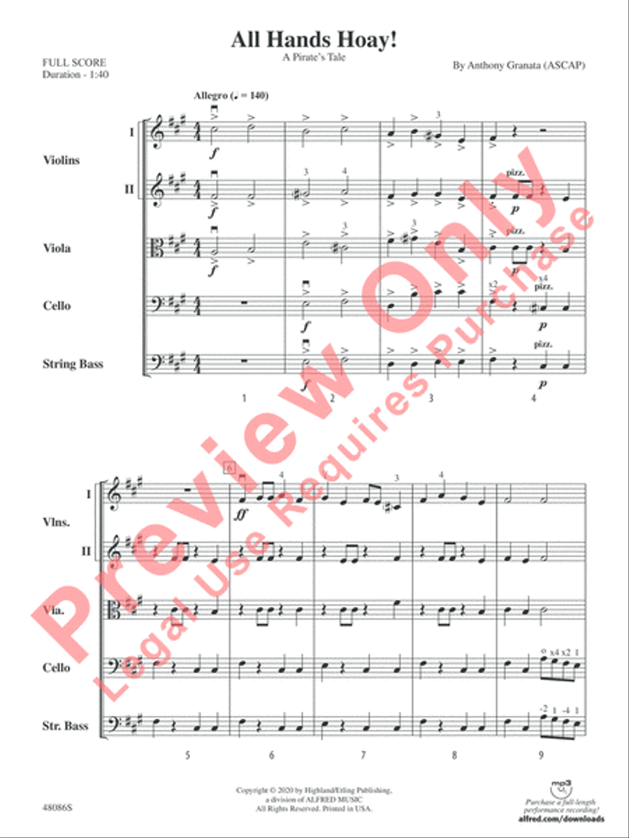 All Hands Hoay! String Orchestra scores gallery preview page 4