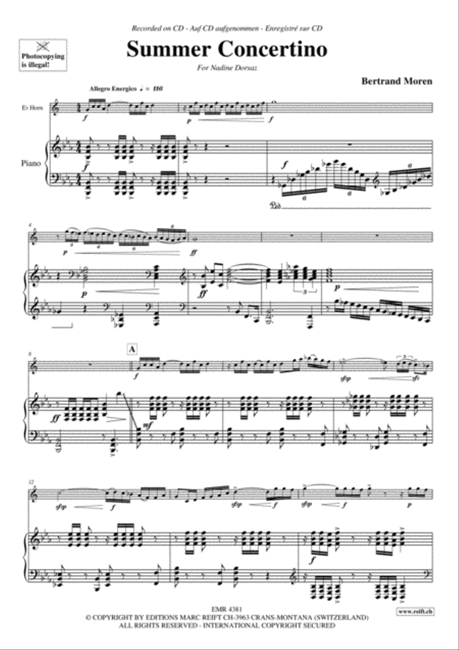 Summer Concertino Horn scores gallery preview page 4