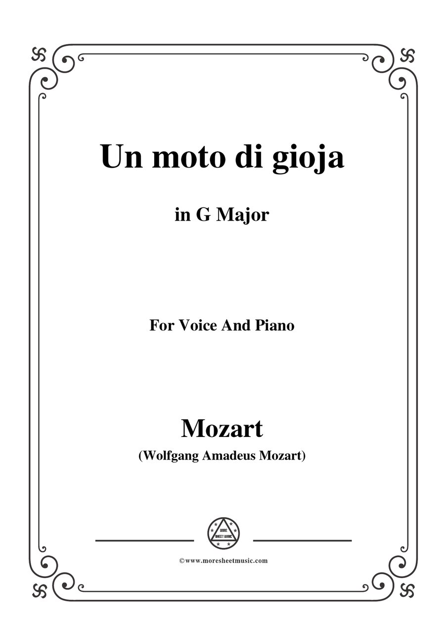 Mozart-Un moto di gioja,in G Major,for Voice and Piano