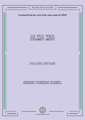 Book cover for Handel-Alma mia,for Flute and Piano