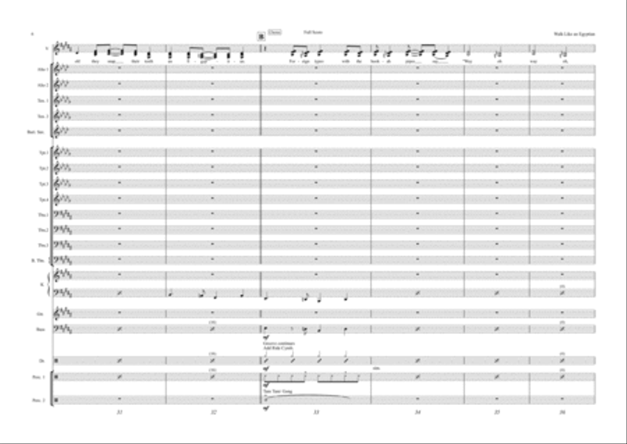 Walk Like An Egyptian Jazz Ensemble scores gallery preview page 6