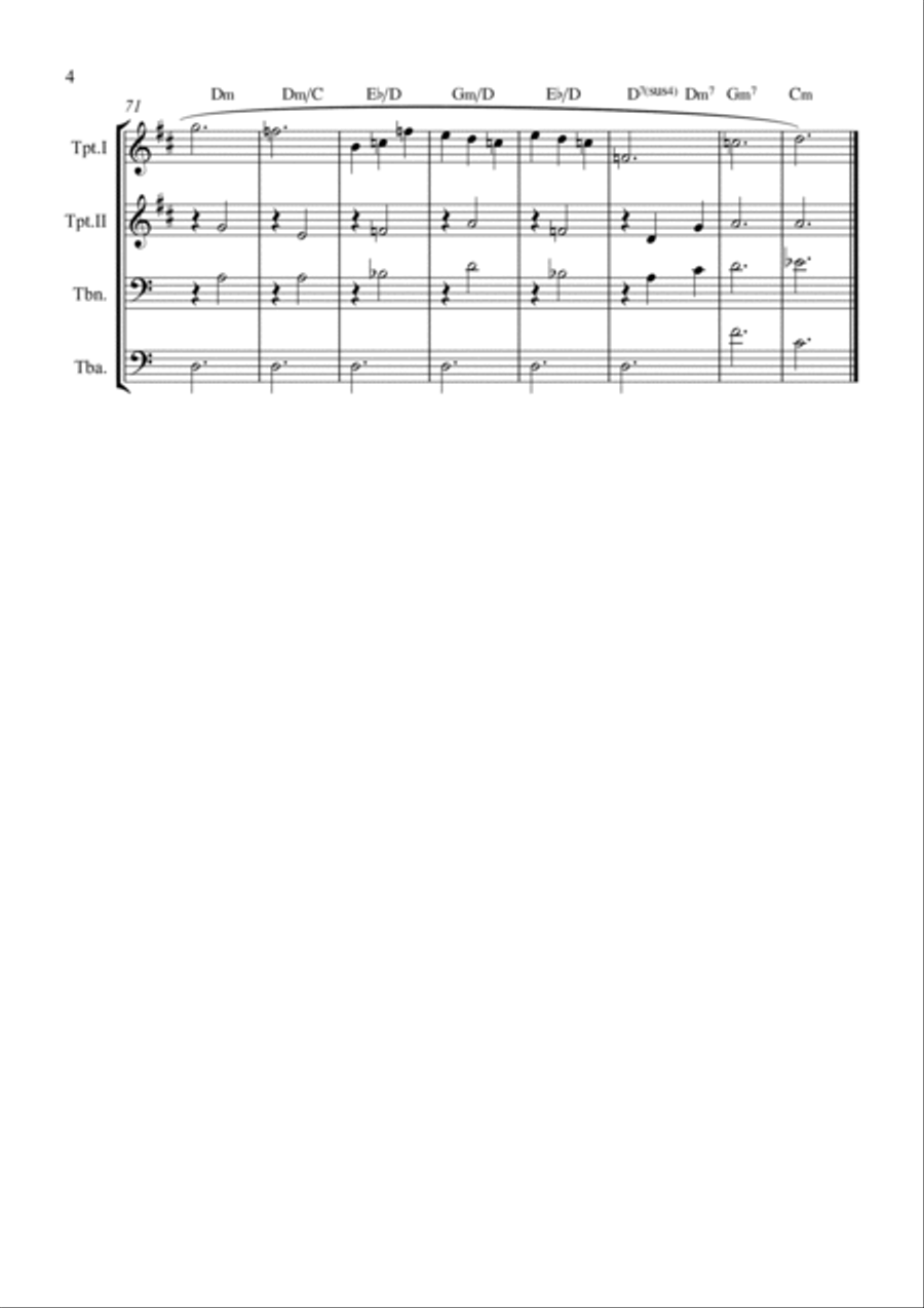 Gymnopédie No. 1 Brass Quartet scores gallery preview page 4