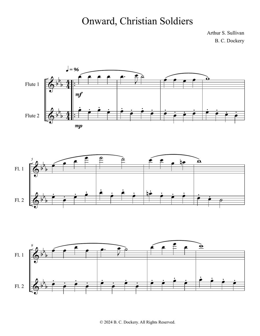 Onward Christian Soldiers (Flute Duet) Flute Duet scores gallery preview page 1