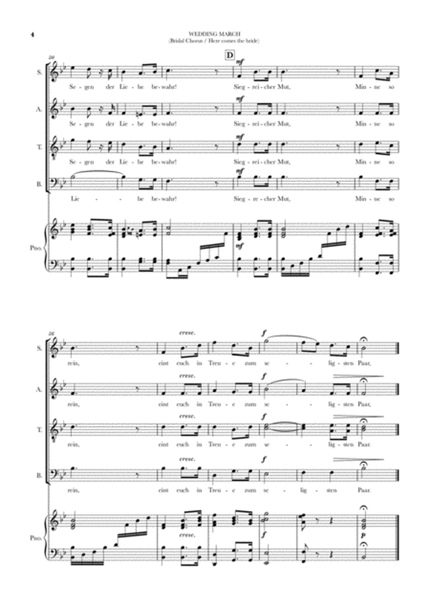 Wedding March (Bridal Chorus - Here comes the Bride) for Piano and SATB image number null