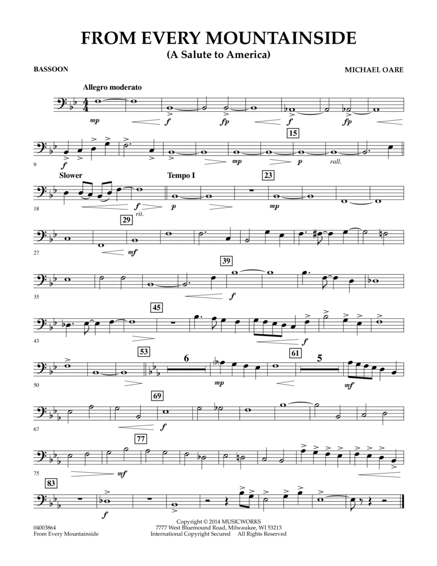 From Every Mountainside (A Salute to America) - Bassoon Concert Band scores gallery preview page 1