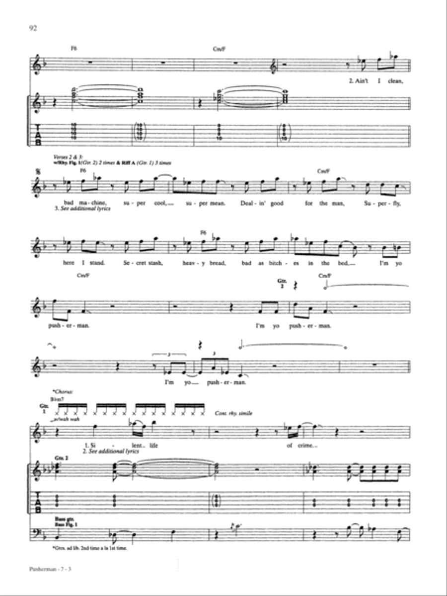 Pusher Man Guitar Tablature scores gallery preview page 3