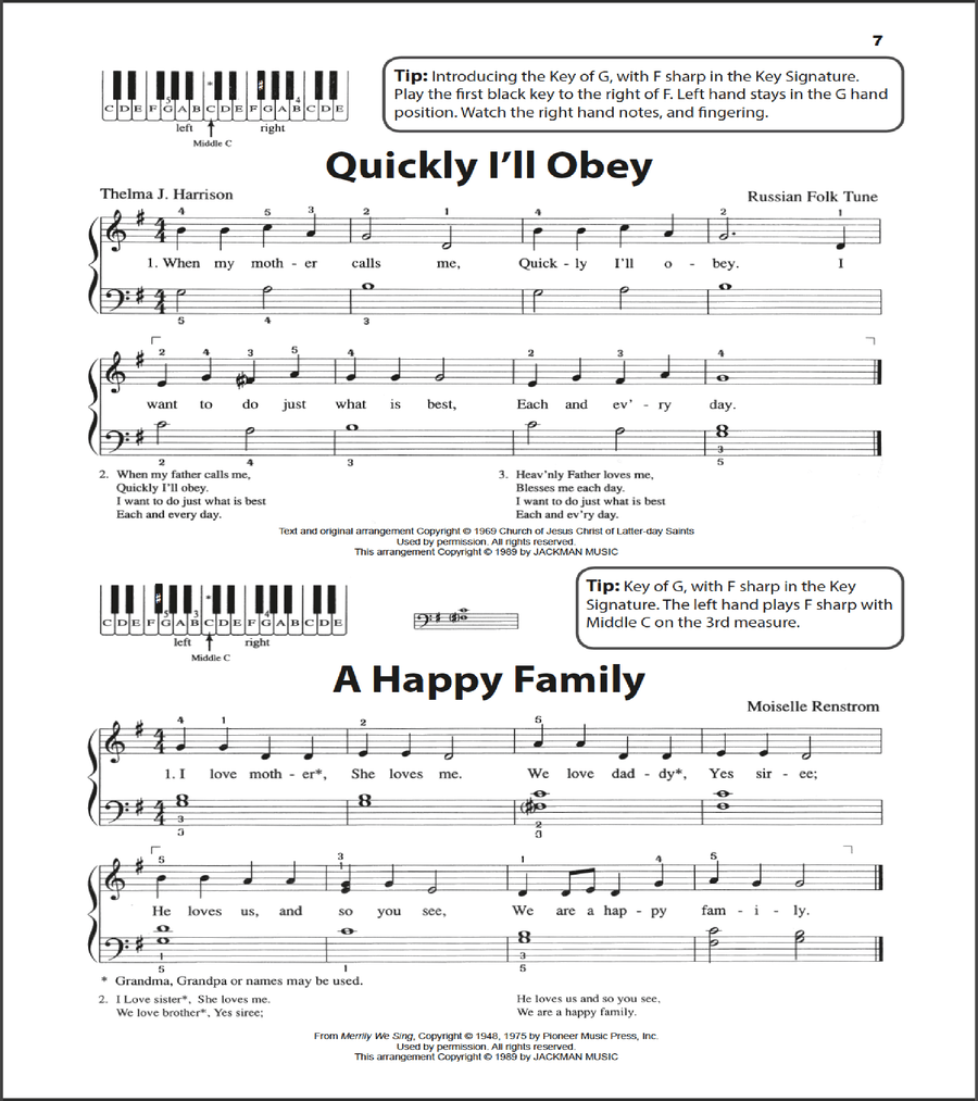 Easy Primary Songs for Piano Easy Piano scores gallery preview page 2