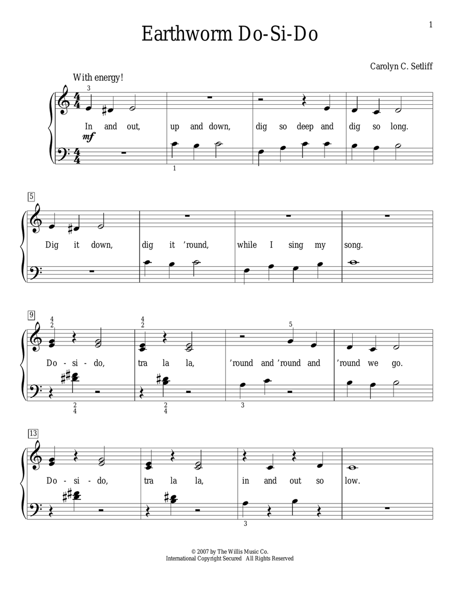 Earthworm Do-Si-Do Piano Method scores gallery preview page 1