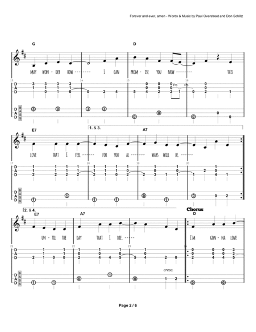 Forever And Ever, Amen Dulcimer scores gallery preview page 3