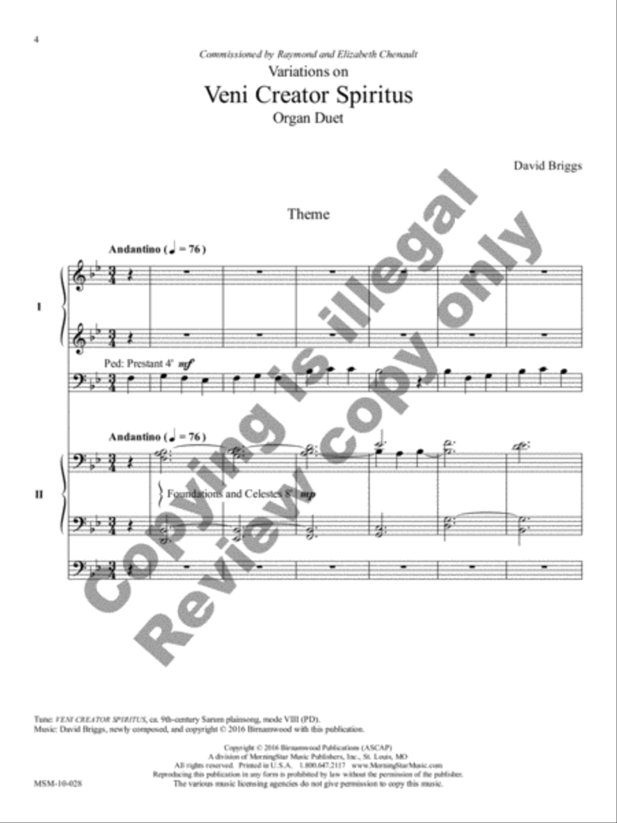 Variations on Veni Creator Spiritus Organ scores gallery preview page 18