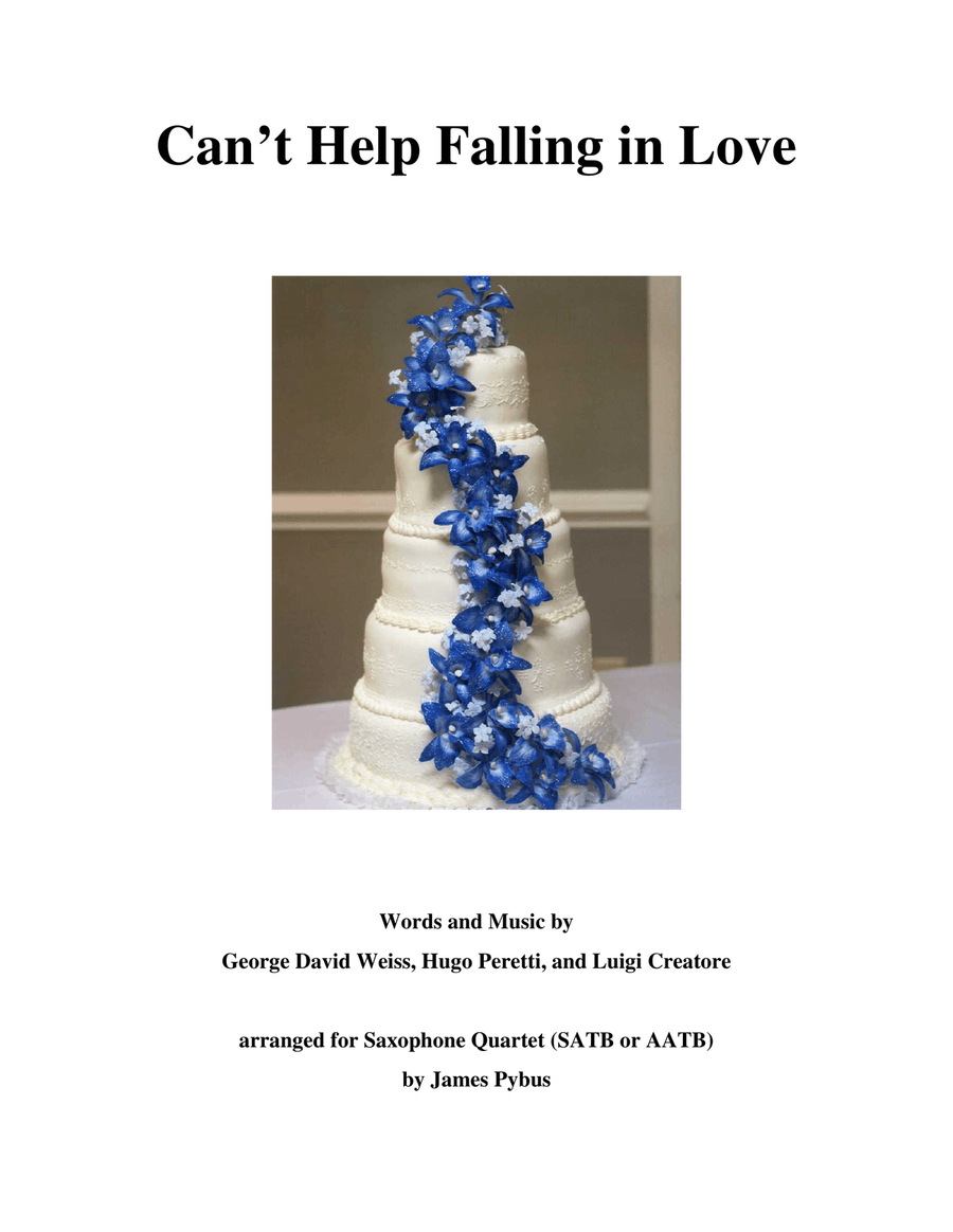 Can't Help Falling In Love Saxophone Quartet scores gallery preview page 1