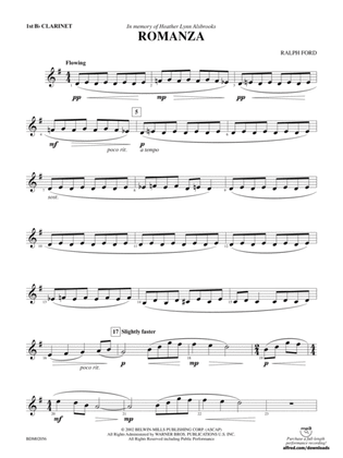 Romanza: 1st B-flat Clarinet