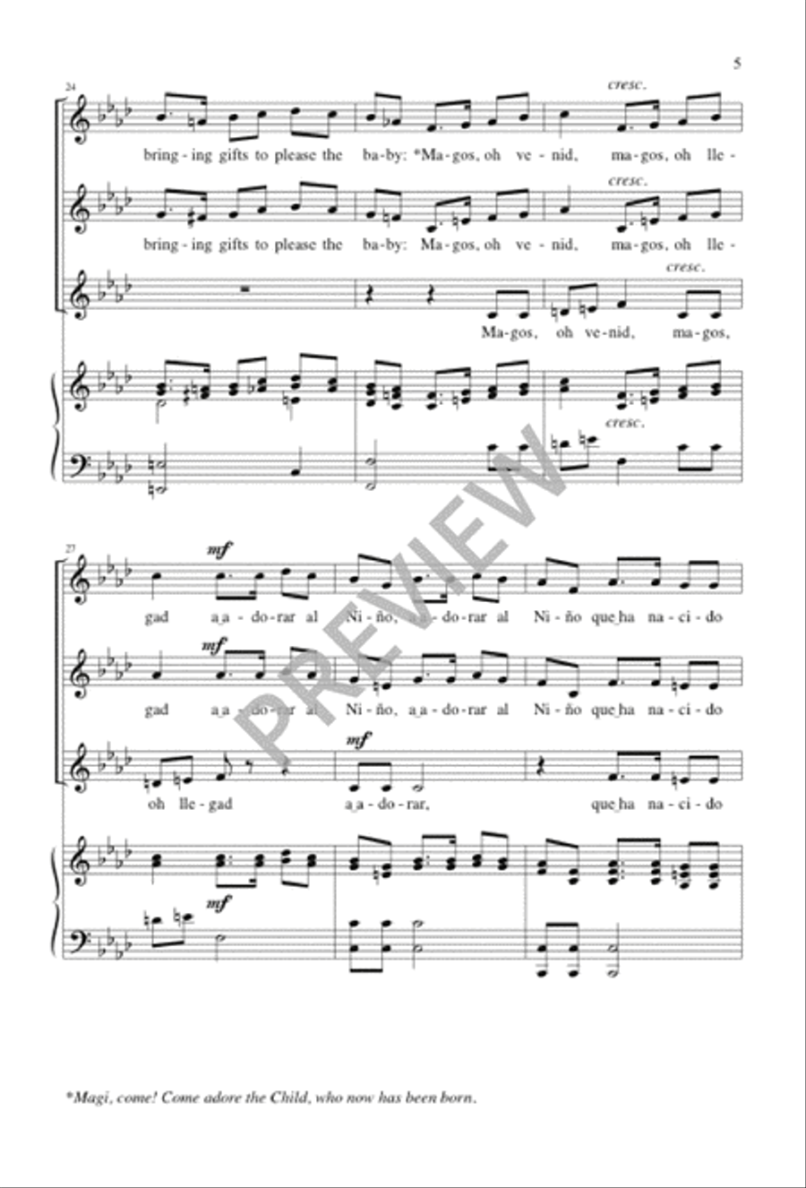 In the Night / En la Noche 3-Part scores gallery preview page 5