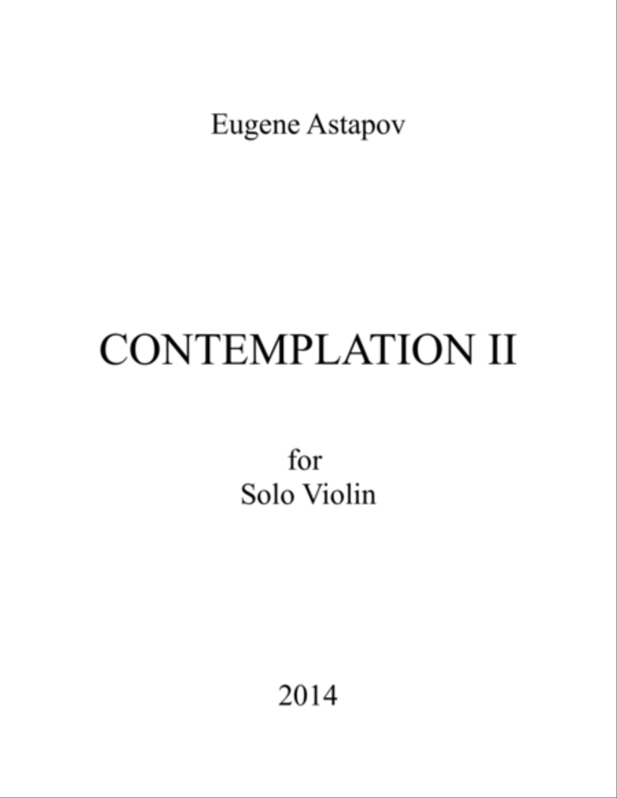Contemplation II for solo violin Violin Solo scores gallery preview page 1