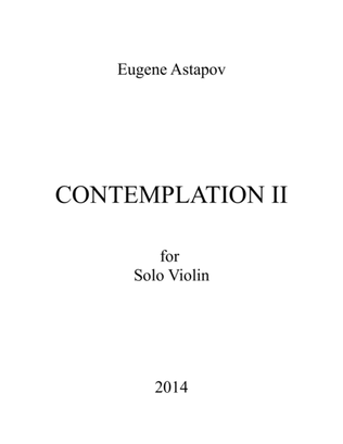 Contemplation II for solo violin