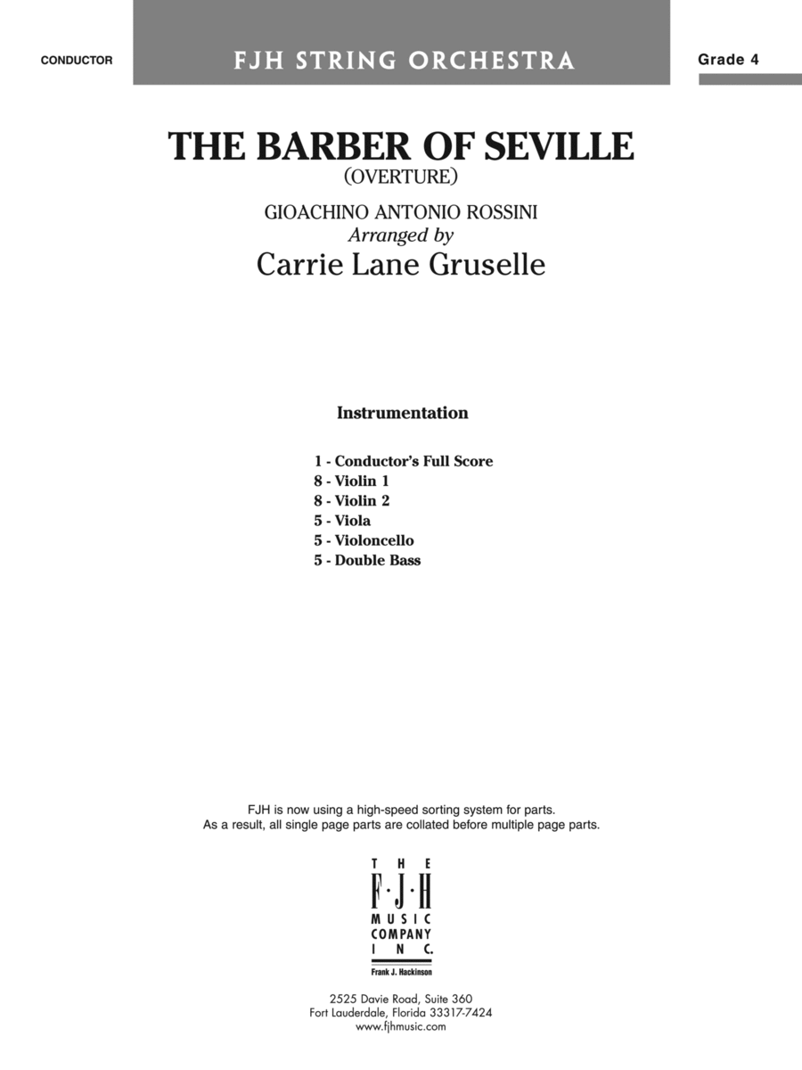 The Barber of Seville (Overture): Score String Orchestra scores gallery preview page 1