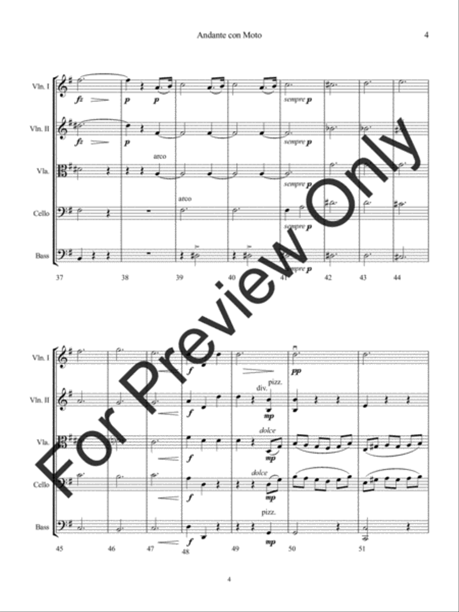 Andante con Moto Andante con Moto String Orchestra scores gallery preview page 7