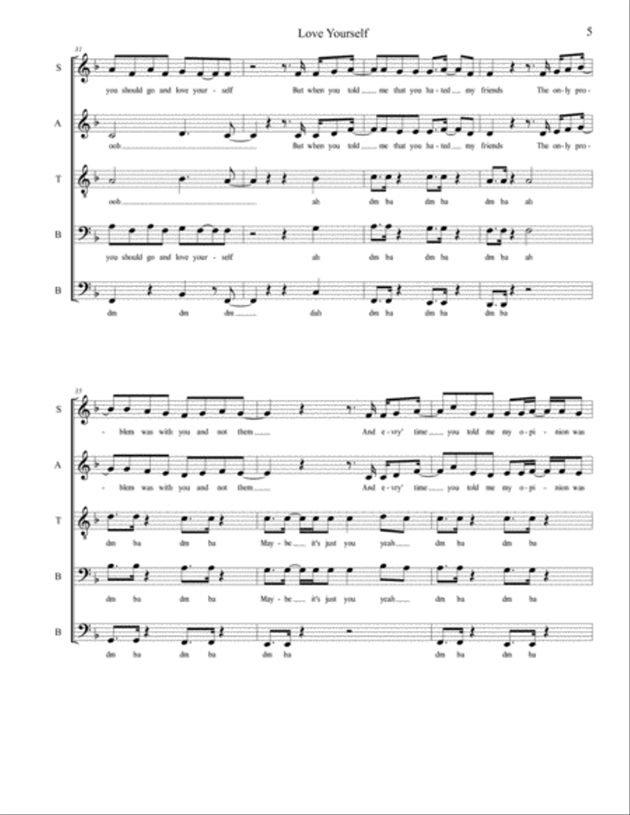 Love Yourself Small Ensemble scores gallery preview page 5