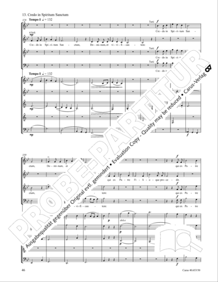 Mass in D Major (Missa in D) 4-Part scores gallery preview page 47