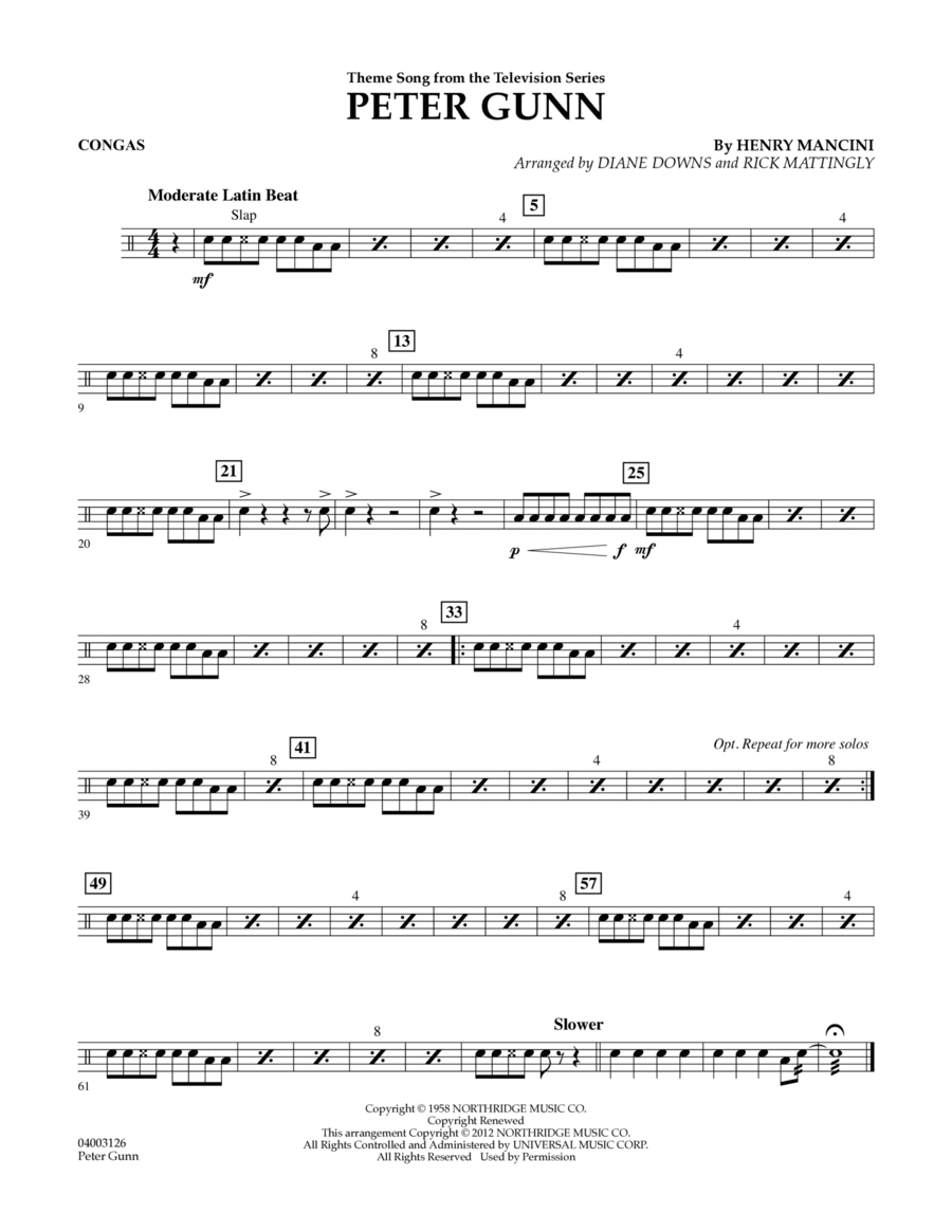 Peter Gunn - Congas Concert Band scores gallery preview page 1