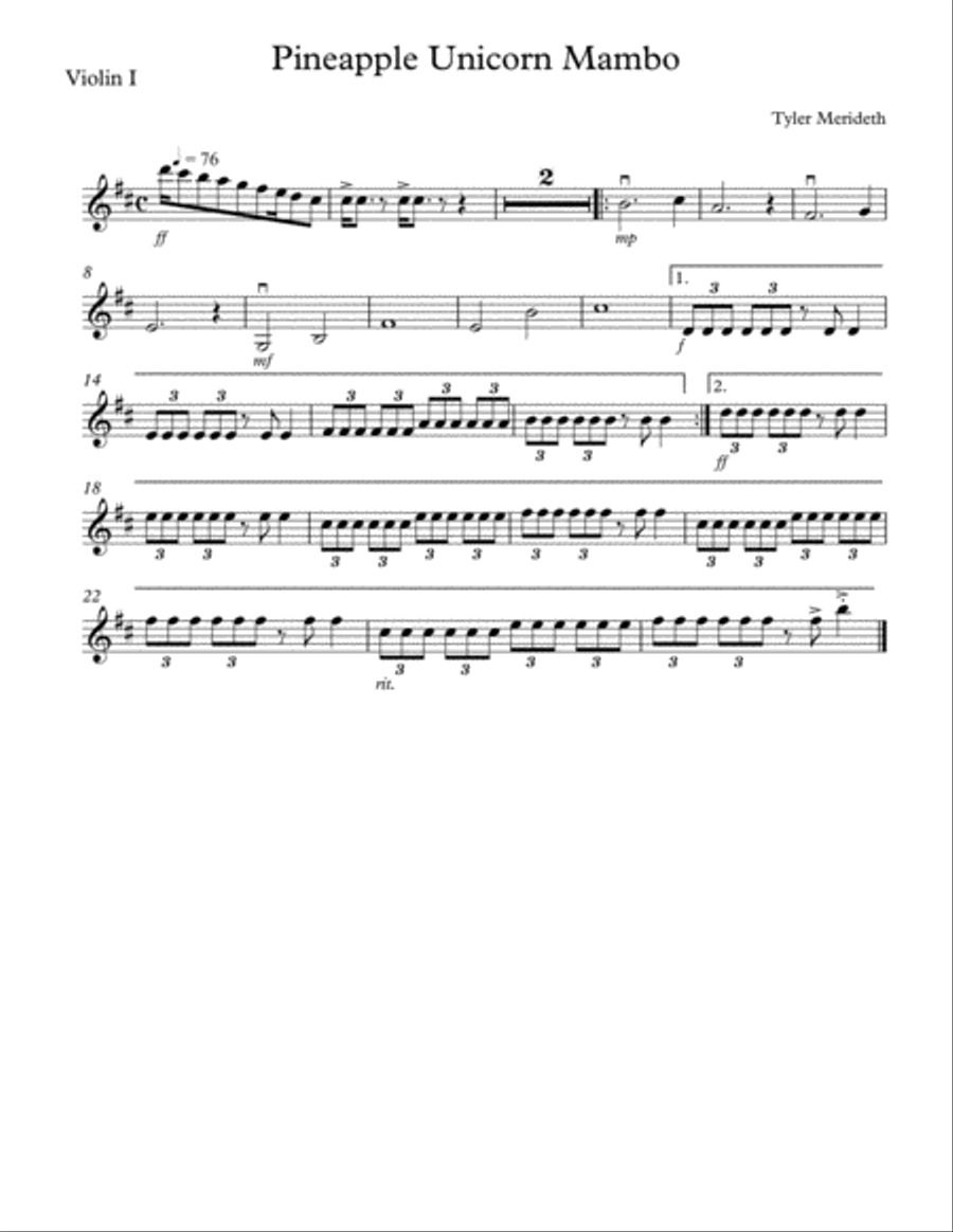 Pineapple Unicorn Mambo (String Orchestra and Piano) Chamber Orchestra scores gallery preview page 6