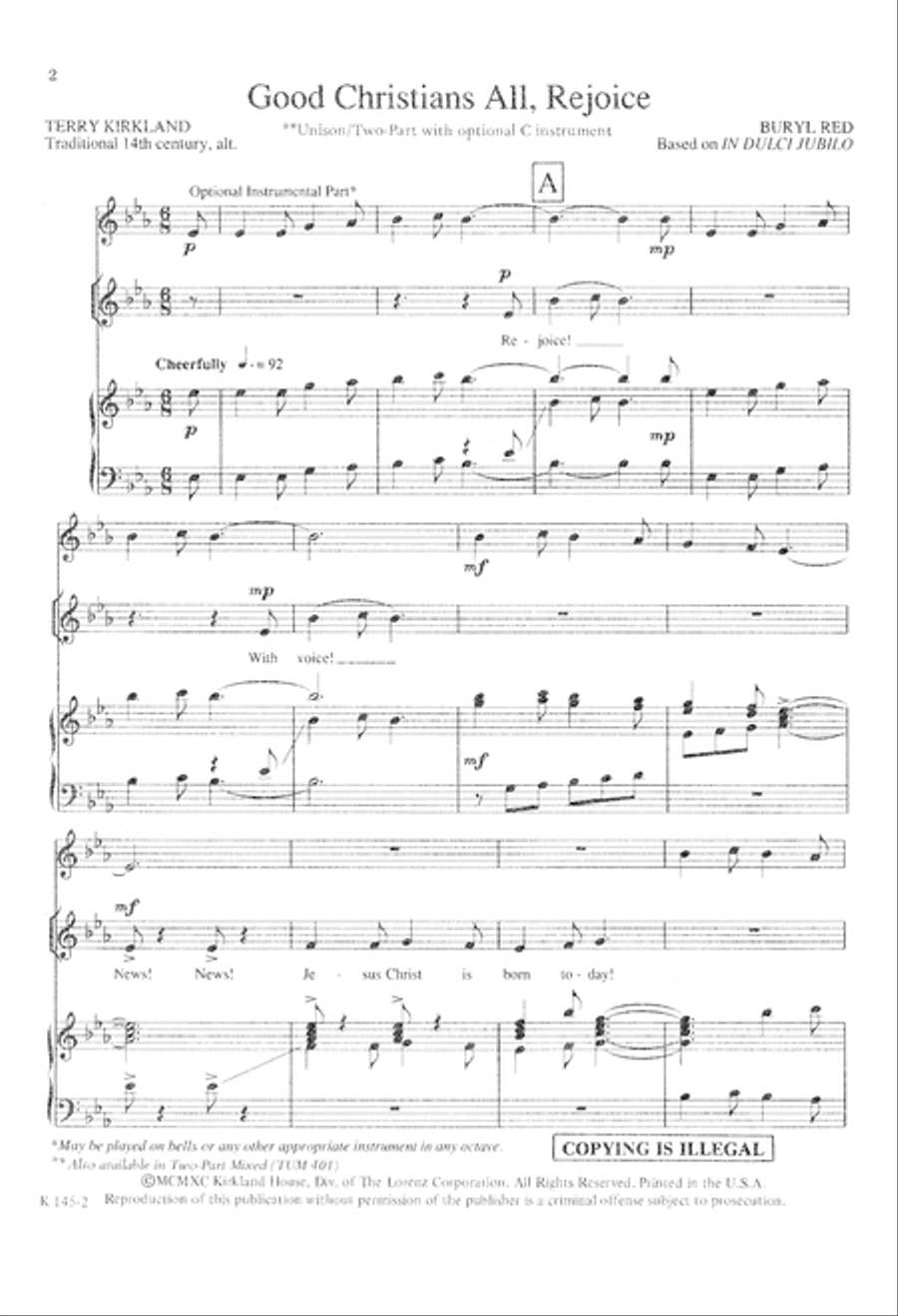 Good Christians, All Rejoice 2-Part scores gallery preview page 3