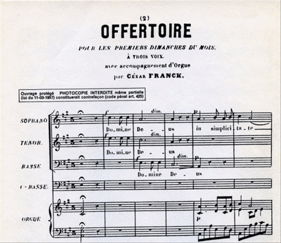 Franck Domine Deus In Simplicitate Offertoire 1er Dim Stb Accompanied