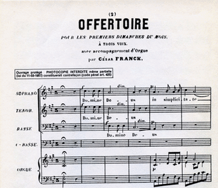 Franck Domine Deus In Simplicitate Offertoire 1er Dim Stb Accompanied