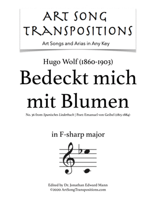Book cover for WOLF: Bedeckt mich mit Blumen (transposed to F-sharp major)
